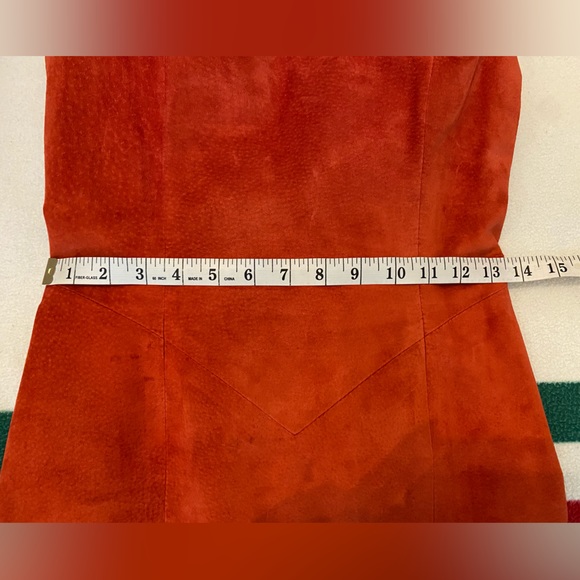 VINTAGE DANIER Genuine Leather Suede Lace Up Back Dress - Picture 11 of 11